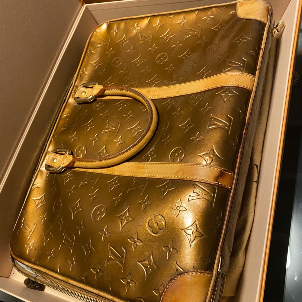 Louis Vuitton Bronze Monogram Vernis Copper Van Dam Attache Briefcase 198lvs29 - Picture 3 of 6